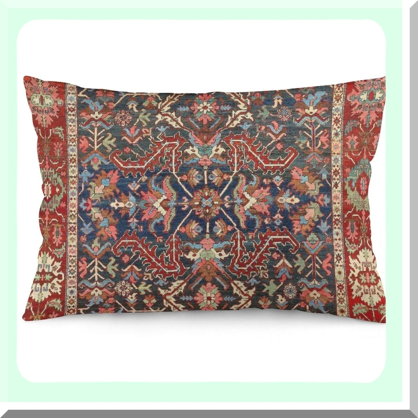 Floral Persian Velvet Pillow Covers - Antique Print Decorative Cushion Cases for Home Living Room Bed Couch Car - Soft Throw Pillowcases 12"x20"