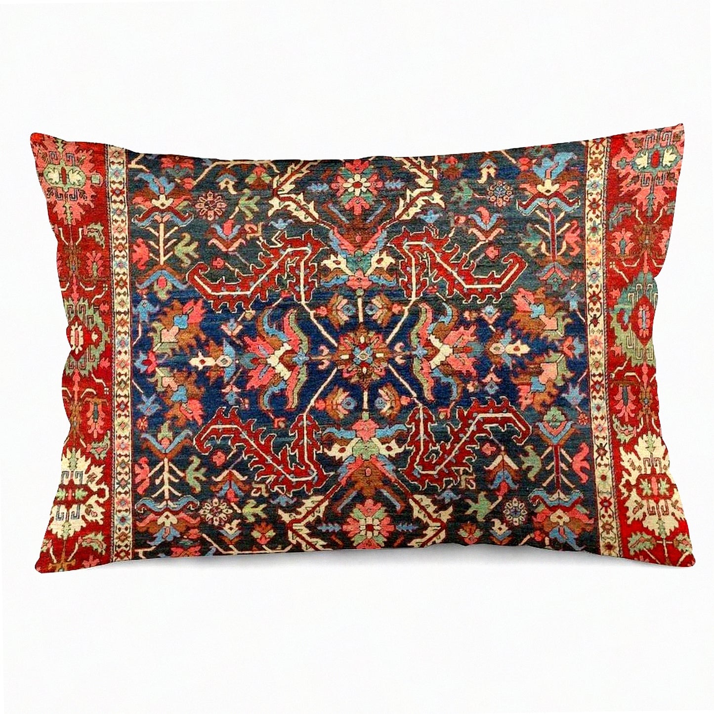 Floral Persian Velvet Pillow Covers - Antique Print Decorative Cushion Cases for Home Living Room Bed Couch Car - Soft Throw Pillowcases 12"x20"