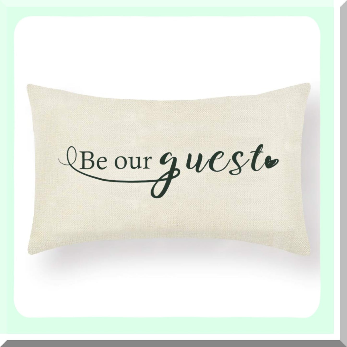 Guest Welcome Lumbar Pillow Covers - Decorative Quotes Cushion Covers for Housewarming Gifts - Family Room Dcor - 12'' x 20''