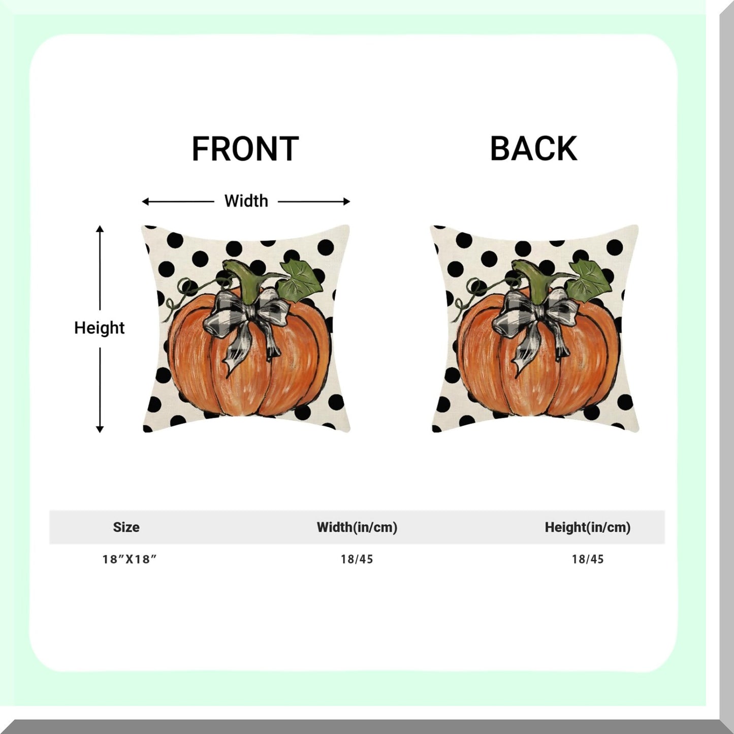 Autumn Harvest Polka Dot Pillow Covers - Set of 2, Orange Pumpkin Pattern Throw Pillows - Linen Decorative Cushion Covers for Fall Thanksgiving Decor