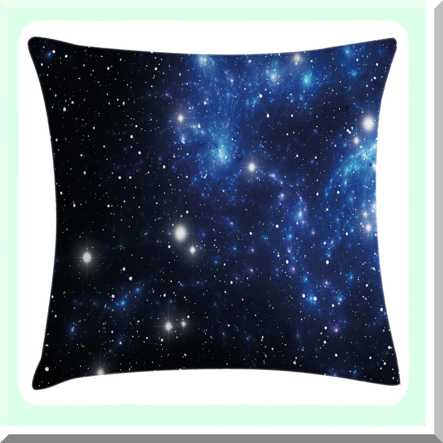 Galaxy Cluster Nebula Throw Pillow - Outer Space Star Astronomy Theme Decorative Cushion Cover - Square Accent Case 28" X 28" Blue Black