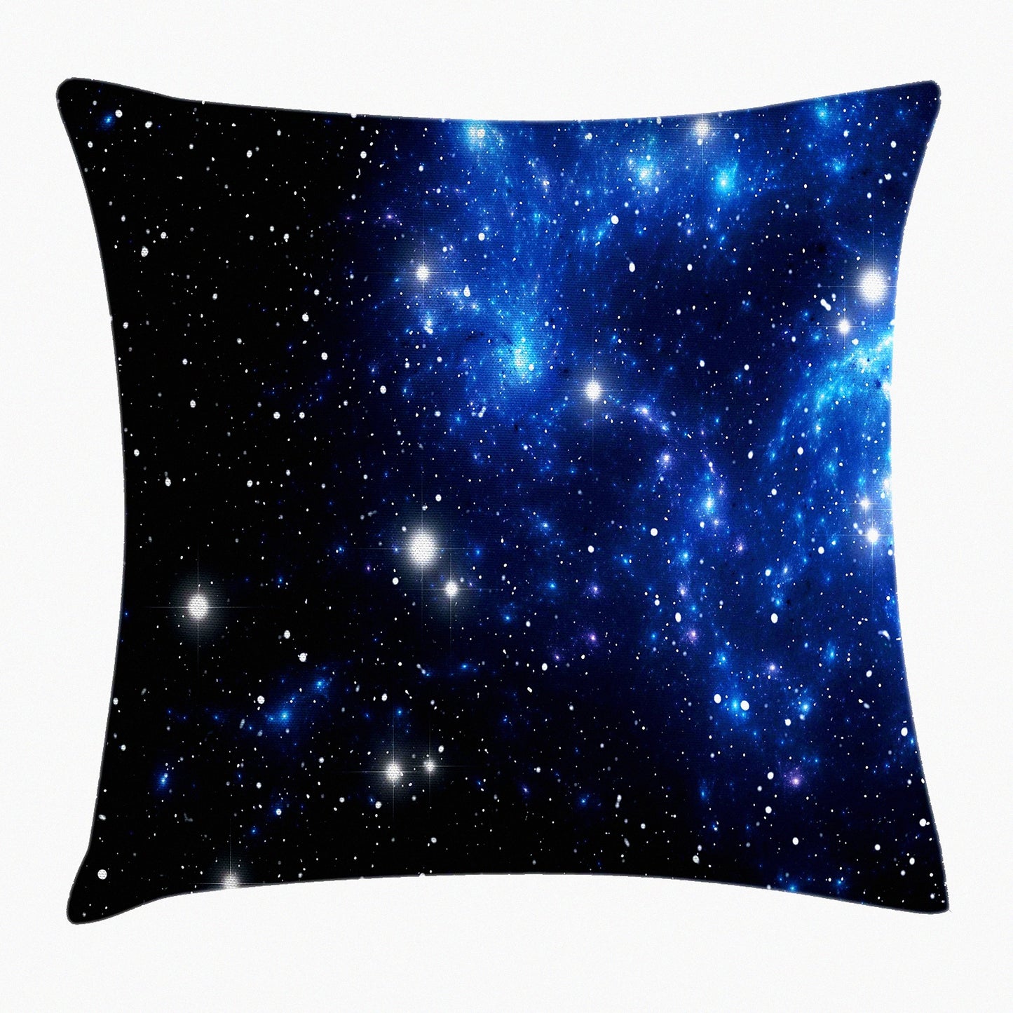 Galaxy Cluster Nebula Throw Pillow - Outer Space Star Astronomy Theme Decorative Cushion Cover - Square Accent Case 28" X 28" Blue Black