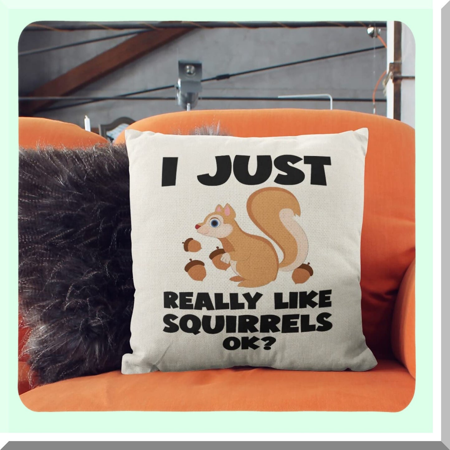 Squirrel Haven Pillow Covers - 18x18 Decorative Cushion for Animal Lovers, Cute Squirrel Gifts for Women, Stuffed Squirrel Design - I Just Really Like Squirrels Collection