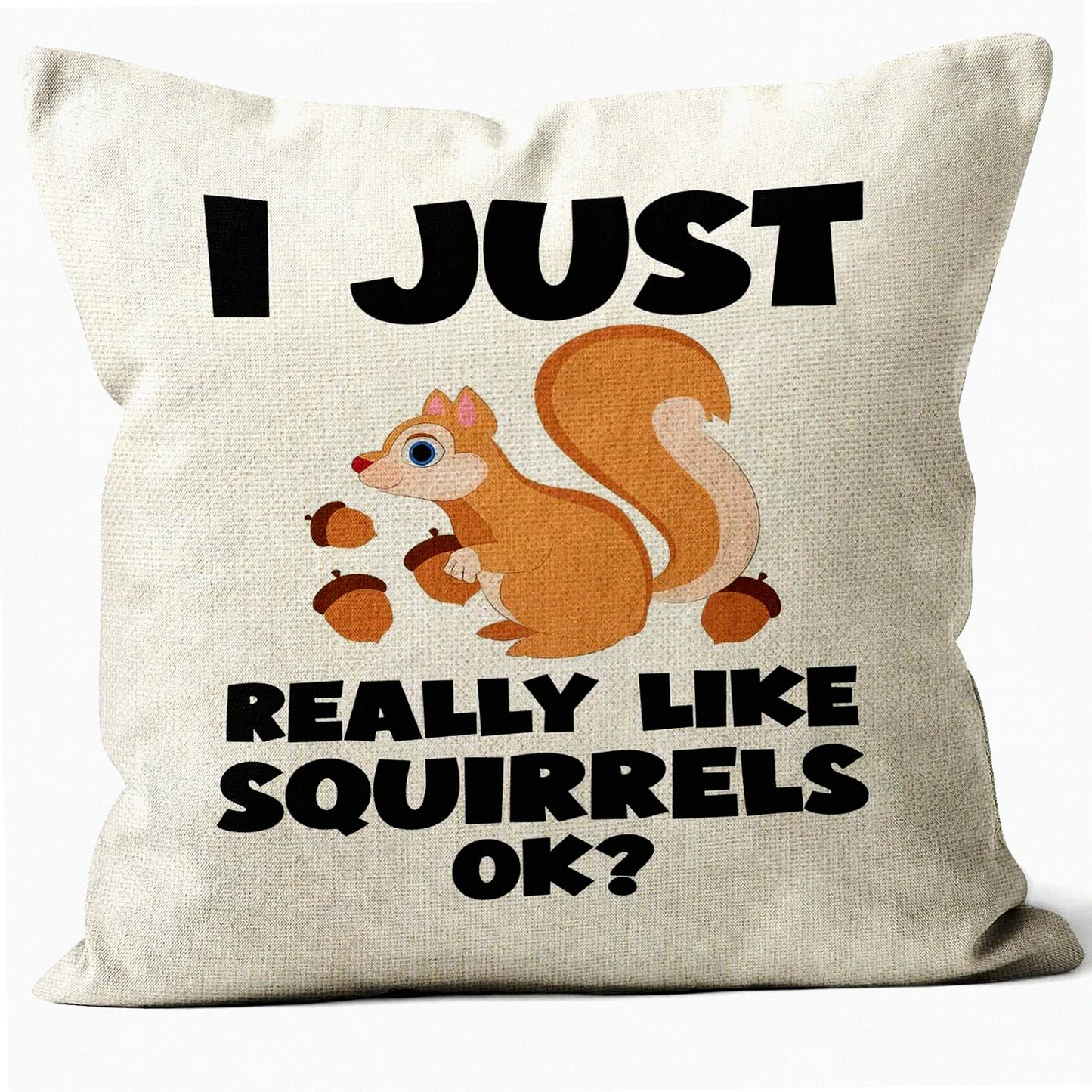 Squirrel Haven Pillow Covers - 18x18 Decorative Cushion for Animal Lovers, Cute Squirrel Gifts for Women, Stuffed Squirrel Design - I Just Really Like Squirrels Collection