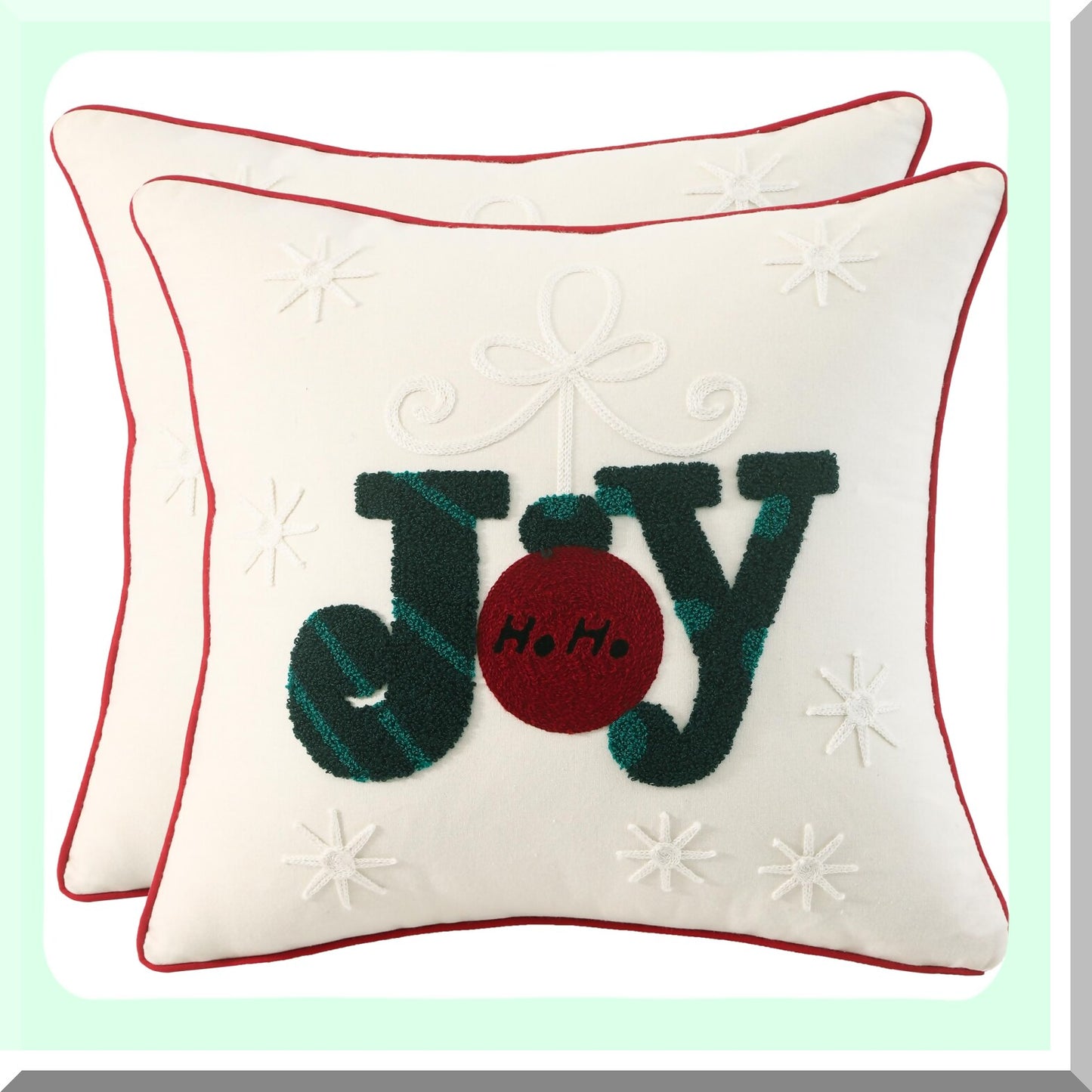 Winter Joy Snowflake Cushion Cover Set - 18x18 Inch Party Decor for Sofa, Couch, Bed - Soft Holiday Pillow Case - Living Room Decorations