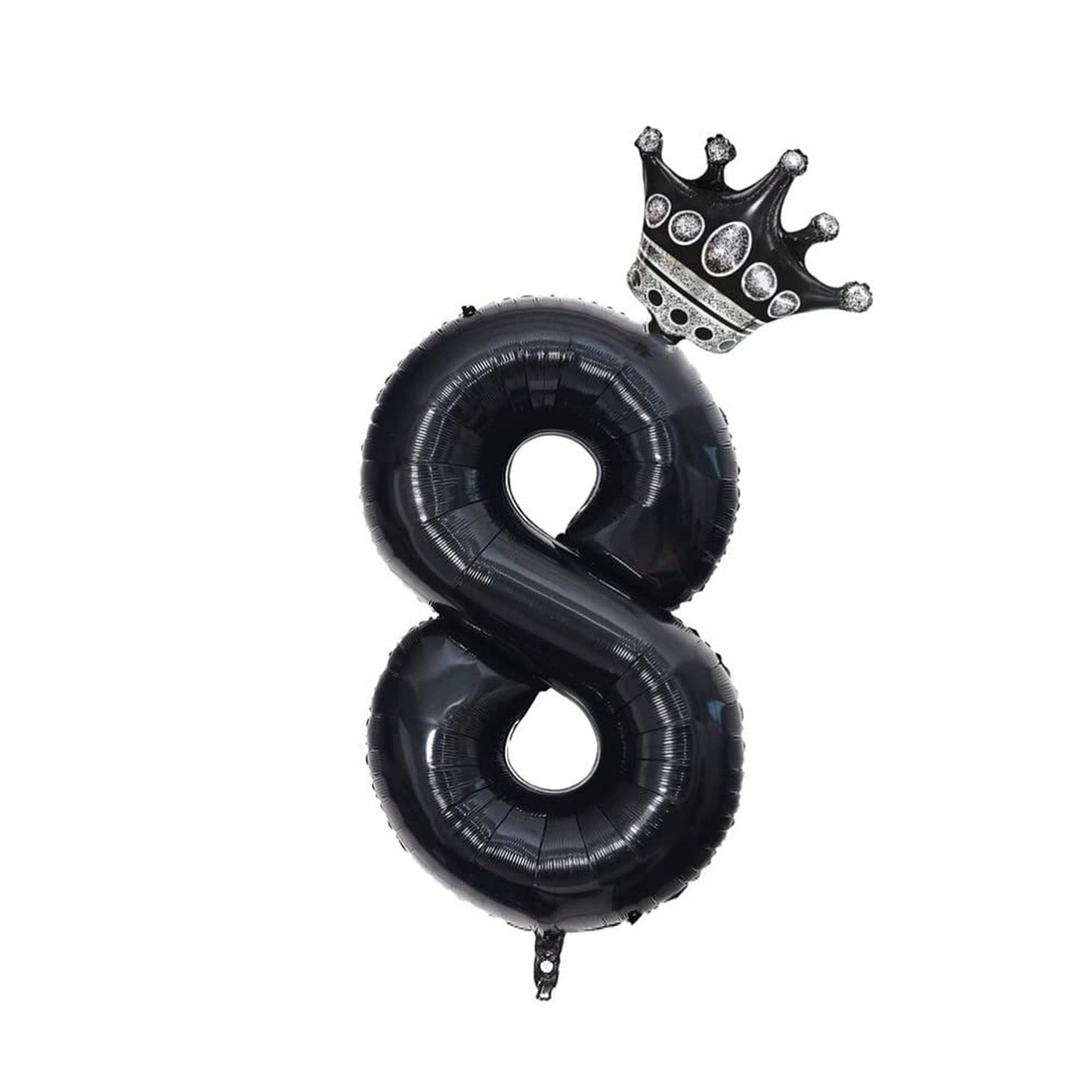 Giant Black Number 8 Balloon - Jumbo Aluminum Film 40" Birthday Decoration for Children's Party, Baby Shower, and Celebrations