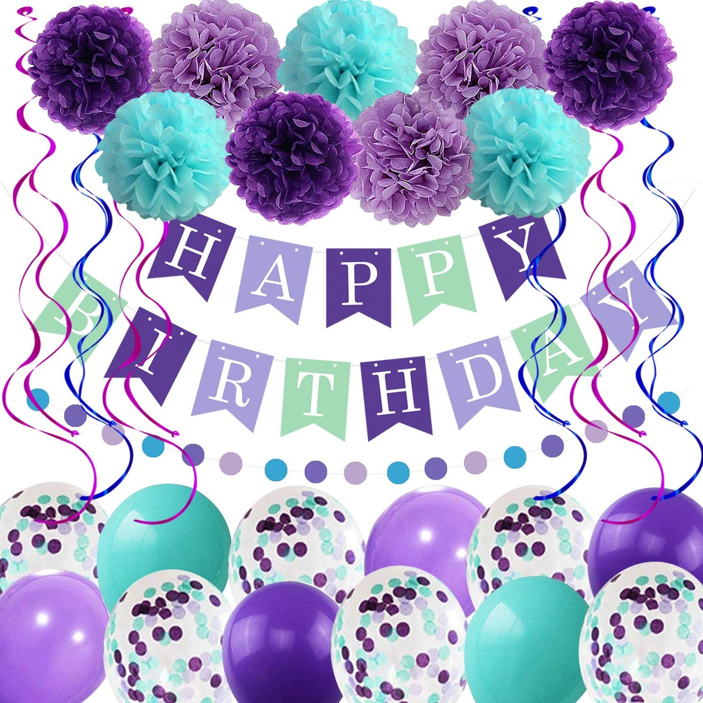 Mermaid Birthday Decorations for Girls and Women