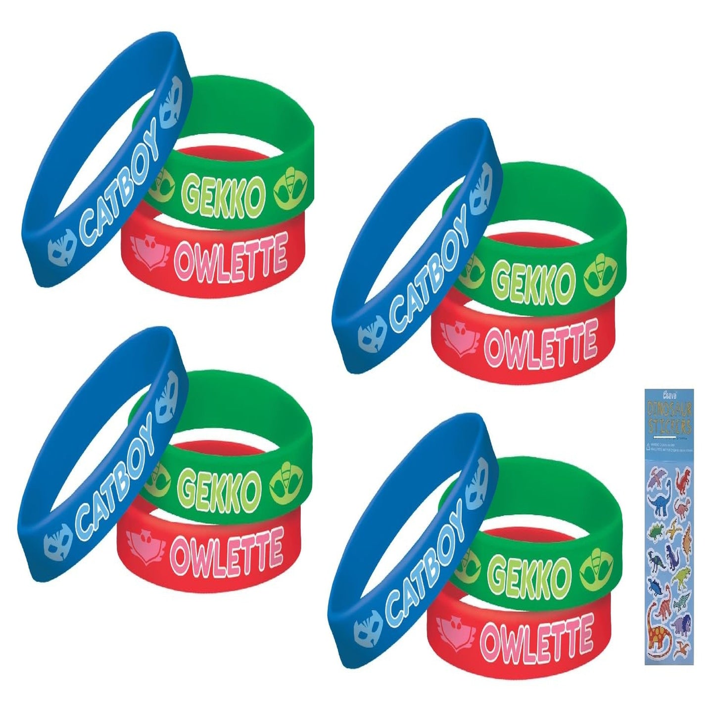 Birthday Bash Bracelet Bundle - 12 Pack of Party Favor Rubber Bracelets for PJ's Birthday Celebration! Get ready to party in style!