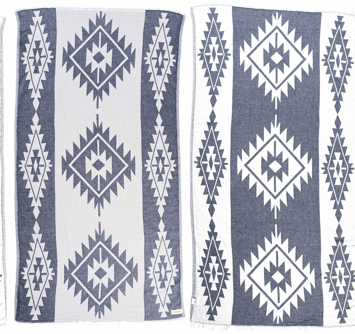 100% Cotton Turkish Tulum Dual Layer Towel 37x70 Dark Blue