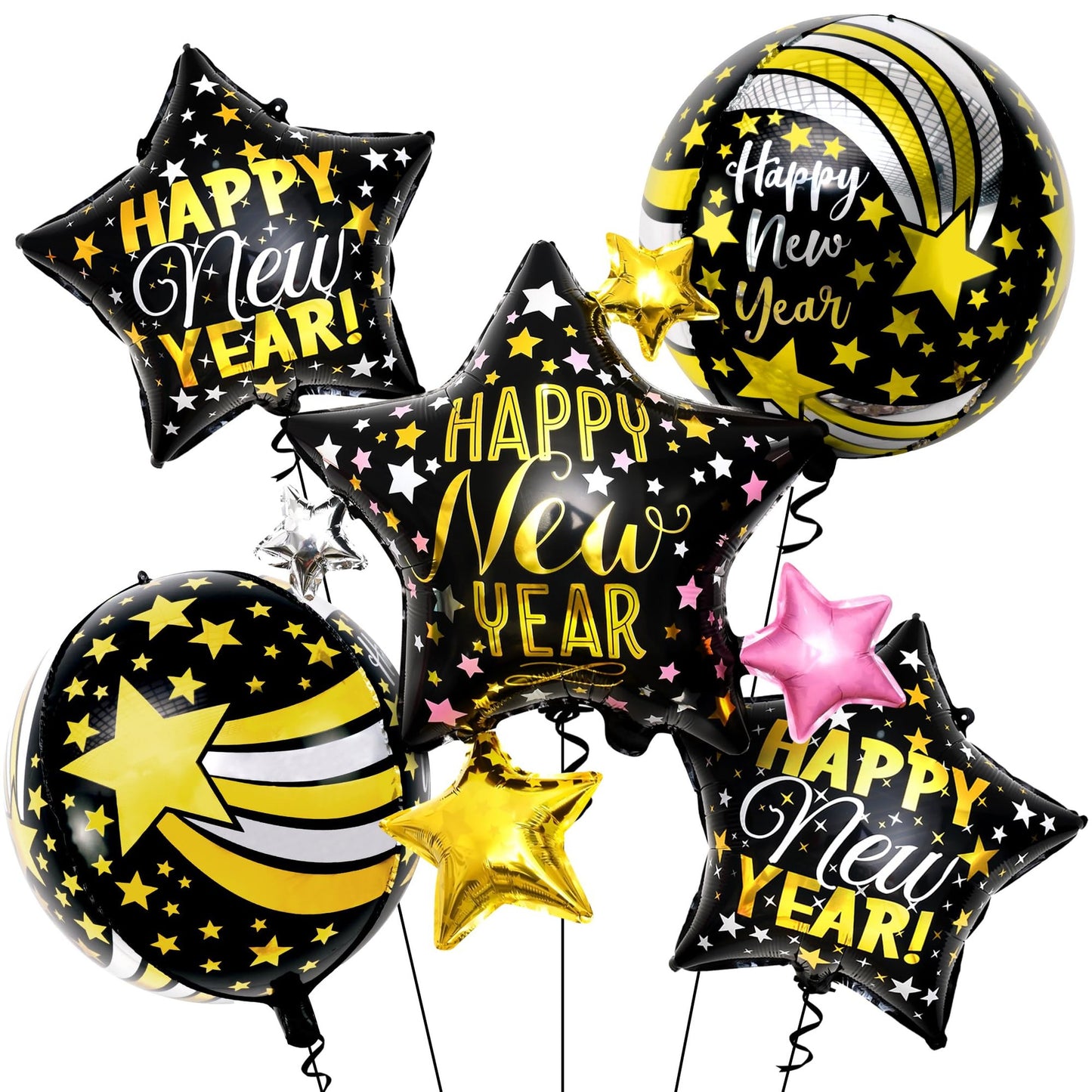 Giant 40 Inch Star Balloons for New Year 2024 Celebration
