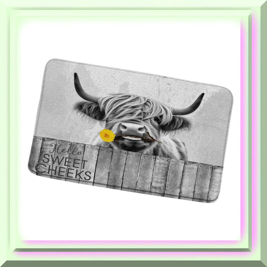 Highland Cow Bath Mat 17.8x29.5 Inch