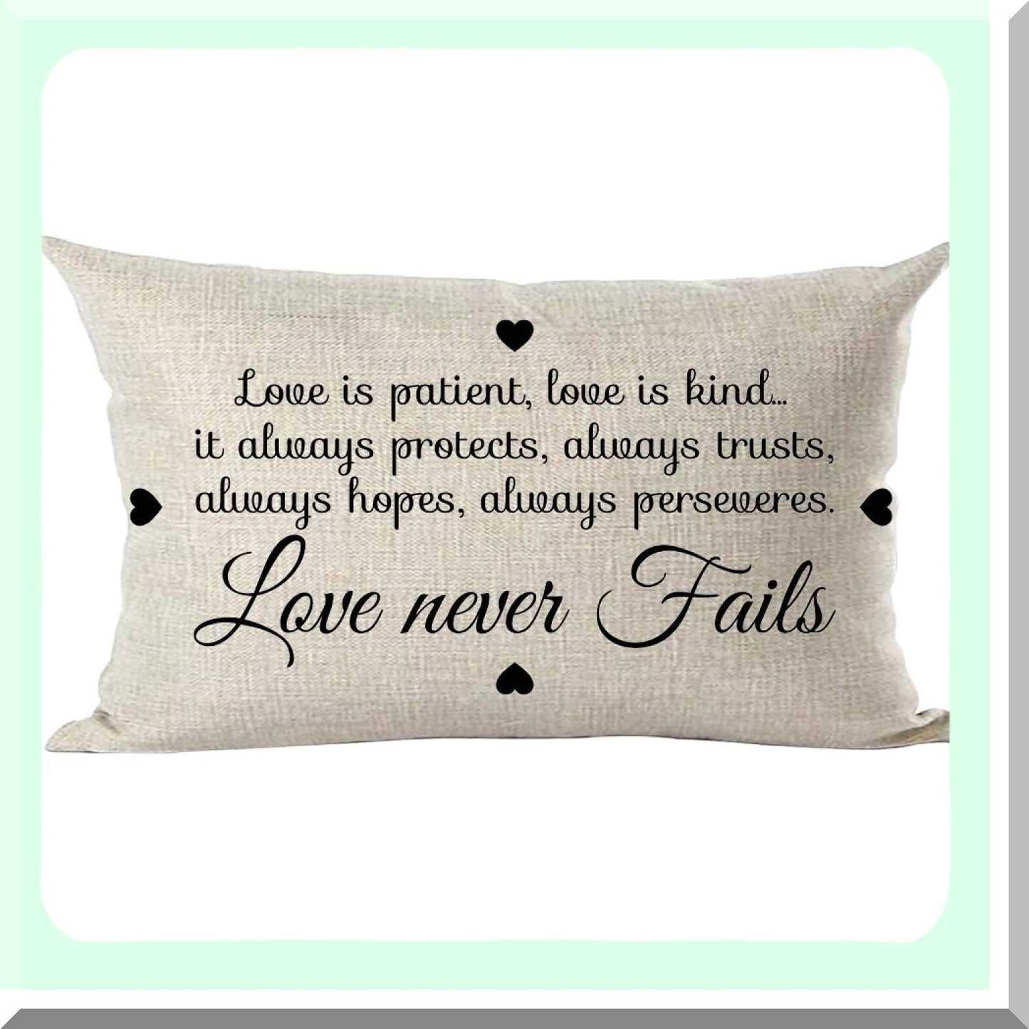 Patience Trust Decorative Lumbar Pillow Cover - Hopeful Perseverance Throw Case for Home Living Room Bed Sofa Car - 12x20 Inch Cotton Linen Rectangular