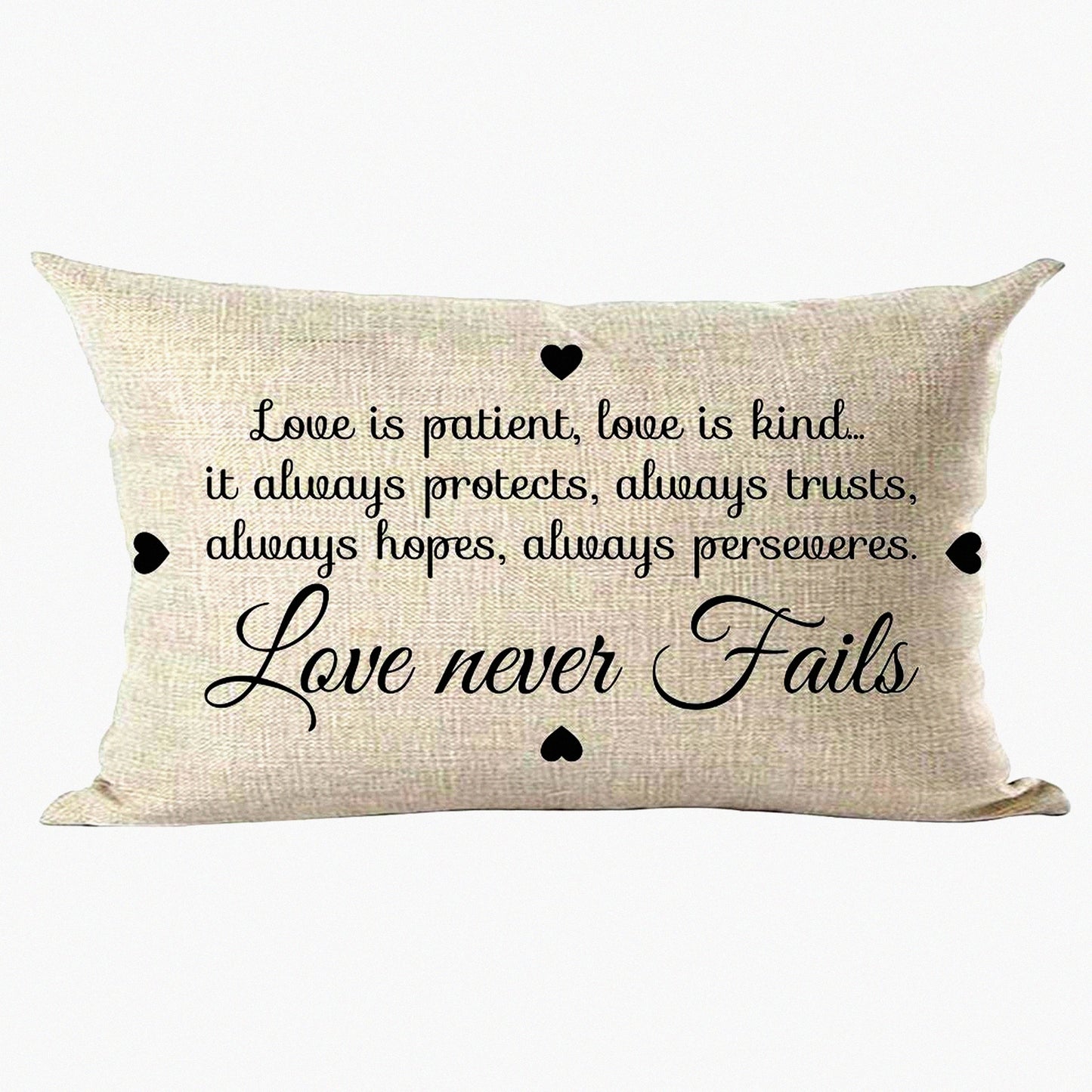 Patience Trust Decorative Lumbar Pillow Cover - Hopeful Perseverance Throw Case for Home Living Room Bed Sofa Car - 12x20 Inch Cotton Linen Rectangular