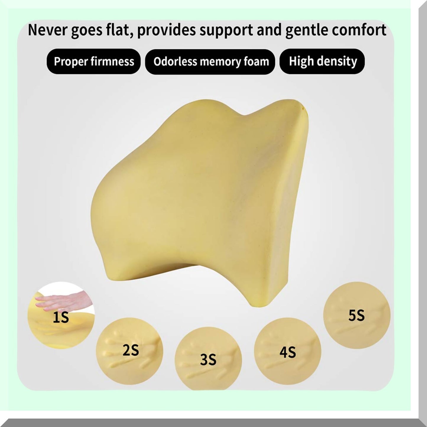 ErgoComfort Memory Foam Lumbar Cushion - Car Back Support Pillow for Seat Comfort - Beige Orthopedic Lumbar Support Pad for Car Driving