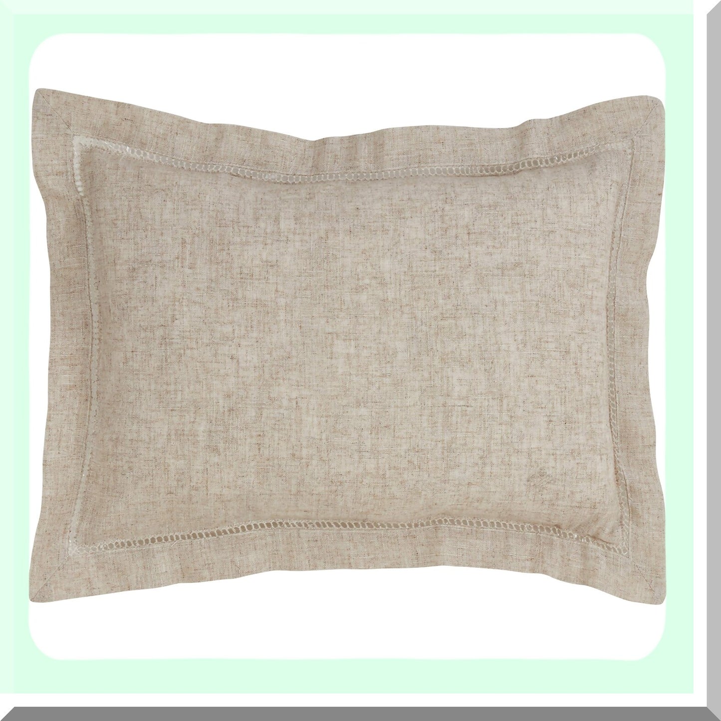Natural Linen Blend Hemstitched Throw Pillow Cover - Toscana Collection - 14"x20"