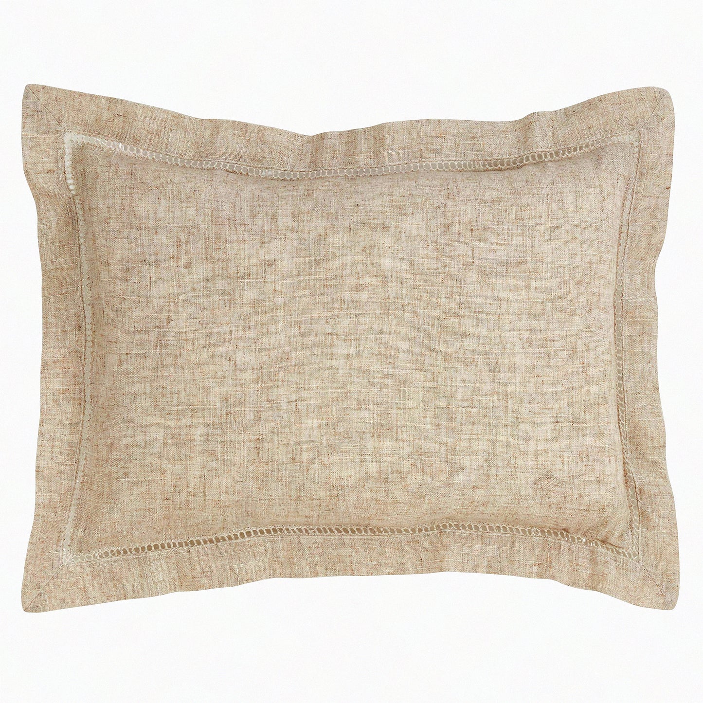 Natural Linen Blend Hemstitched Throw Pillow Cover - Toscana Collection - 14"x20"