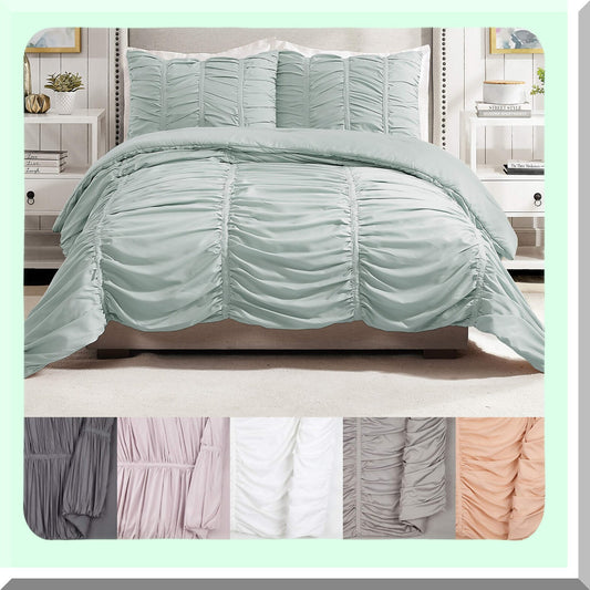 Blue Sky Serenity 3-Piece Comforter Set - Full/Queen - Soft Texture - Light Blue - Cozy Bedding - Relaxing Sleep - Bedroom Decor - Top Quality Materials - All Season Comforter - Machine Washable