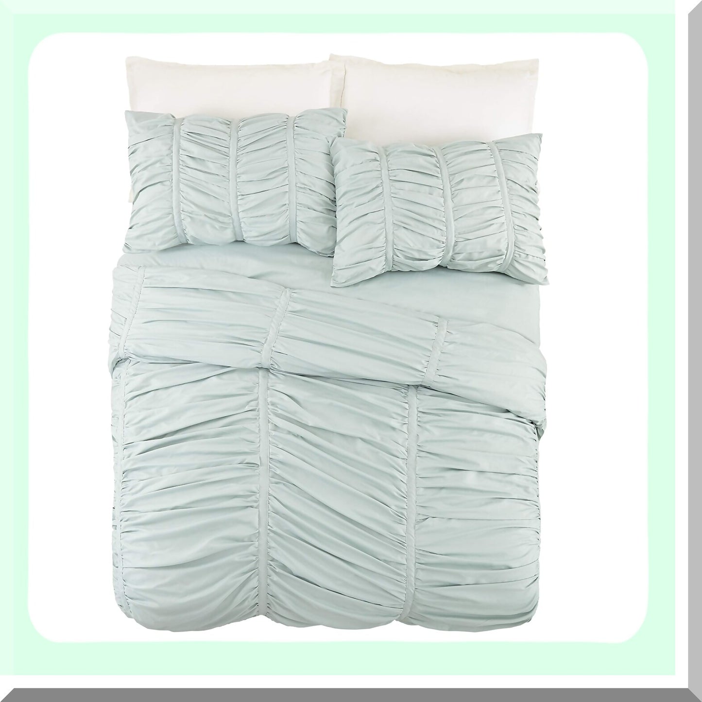 Blue Sky Serenity 3-Piece Comforter Set - Full/Queen - Soft Texture - Light Blue - Cozy Bedding - Relaxing Sleep - Bedroom Decor - Top Quality Materials - All Season Comforter - Machine Washable