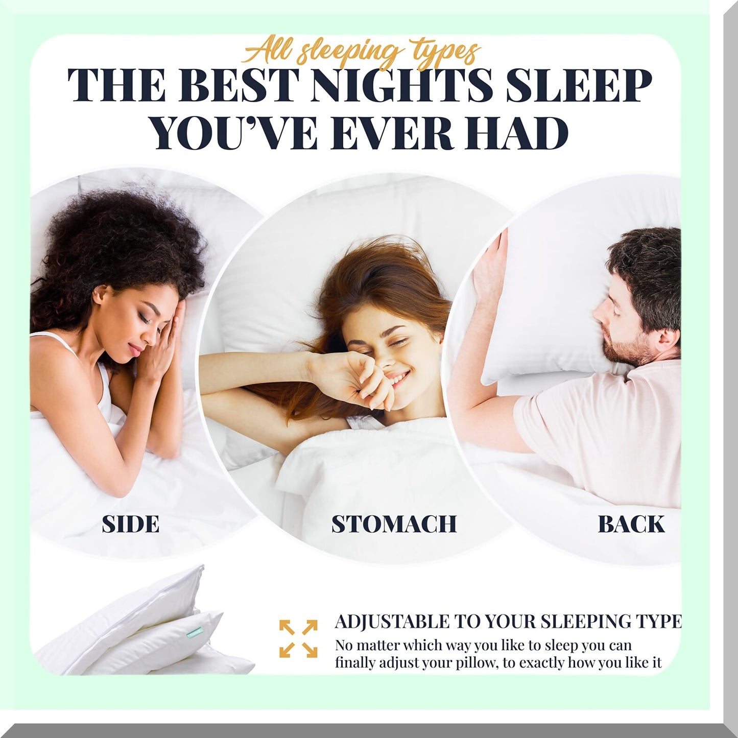 CoolSleep Adjustable Comfort Pillows - Set of 2 | Cooling Luxury Pillows for Back, Stomach, Side Sleepers | Standard Pack of 2 | Customizable Layers for Ultimate Sleep Experience