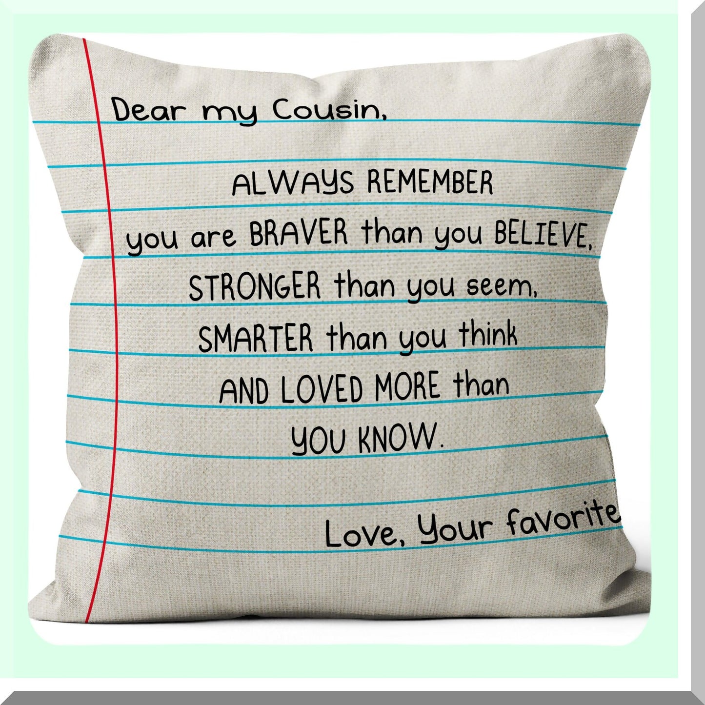 Bestie Linen Pillow Cover - 18x18 Cousin Gift for Women, Birthday Gifts for Cousins - Make The Best Friends - Set of 2 Cousin Gift Pillow Covers