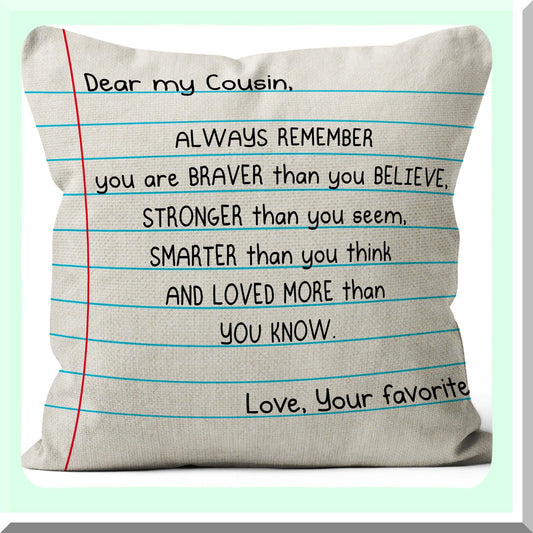 Bestie Linen Pillow Cover 18x18 for Cousins Set of 2