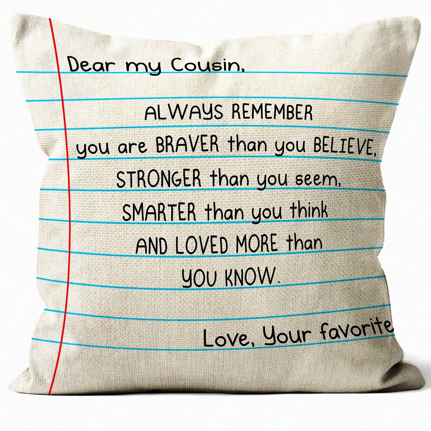 Bestie Linen Pillow Cover - 18x18 Cousin Gift for Women, Birthday Gifts for Cousins - Make The Best Friends - Set of 2 Cousin Gift Pillow Covers