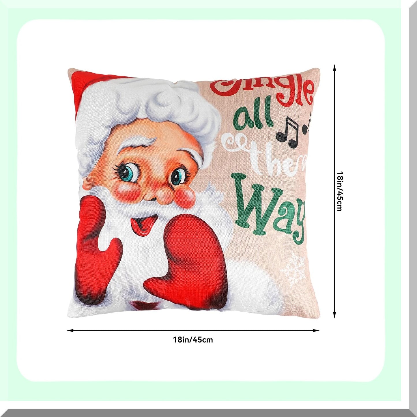 Holiday Home Decor Pillow Covers Set - 17x17 Throw Cushion Covers for Bedroom & Couch - Set of 4 Room Decorations