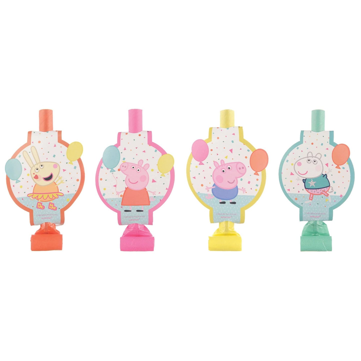 Colorful Peppa Pig Confetti Party Blowouts for Kids' Birthdays