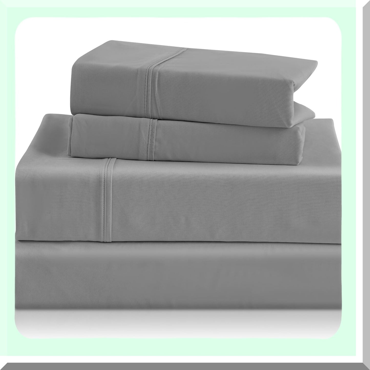 Luxury Silky Soft Breathable Bed Sheet Set - Wrinkle Free Easy Care 4 Piece Full Sheet Set with Pillowcases - Hotel Quality Light Grey Bedding Sheets