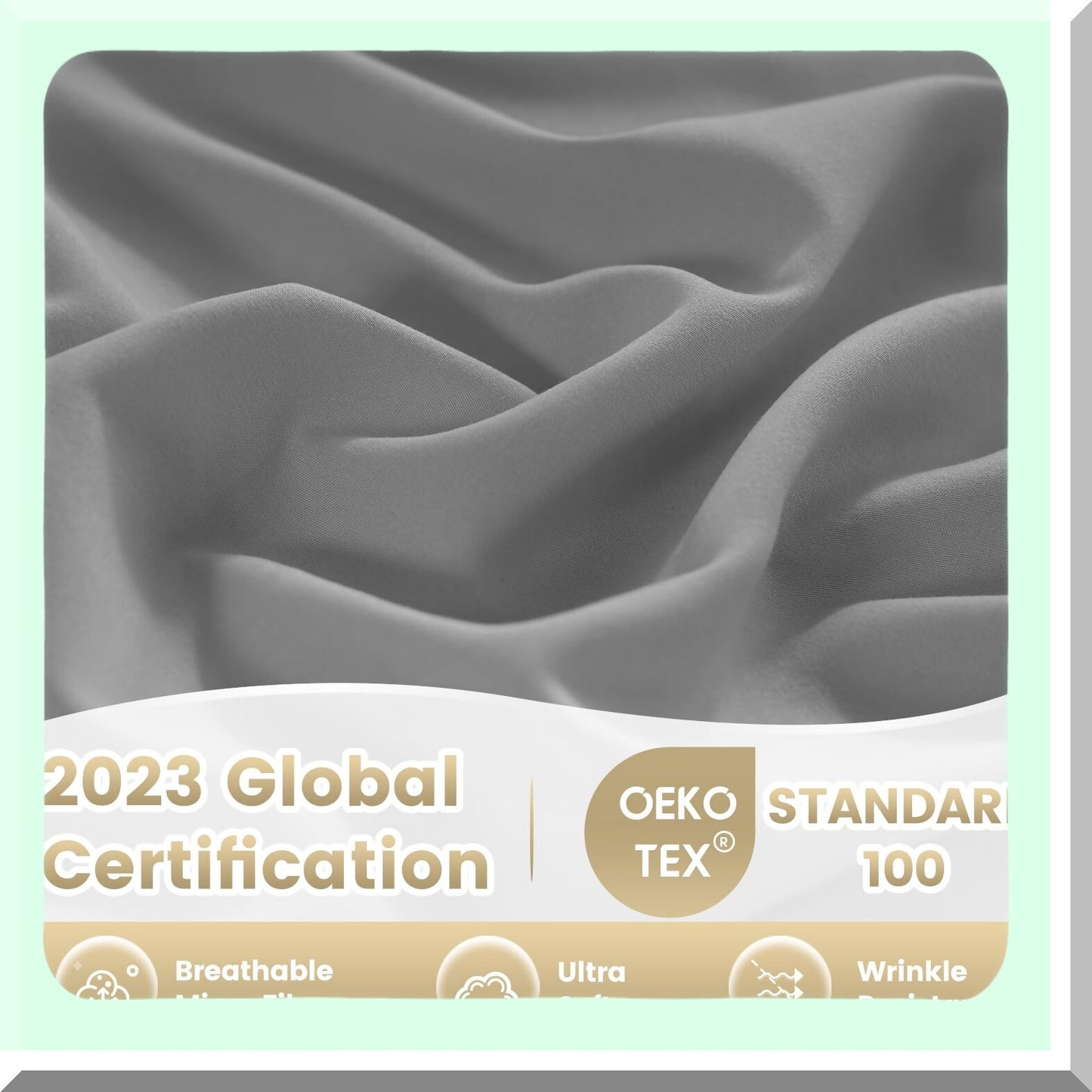 Luxury Silky Soft Breathable Bed Sheet Set - Wrinkle Free Easy Care 4 Piece Full Sheet Set with Pillowcases - Hotel Quality Light Grey Bedding Sheets