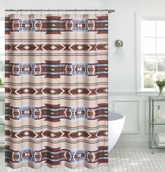 72" Southwestern Geometric Tribal Shower Curtain