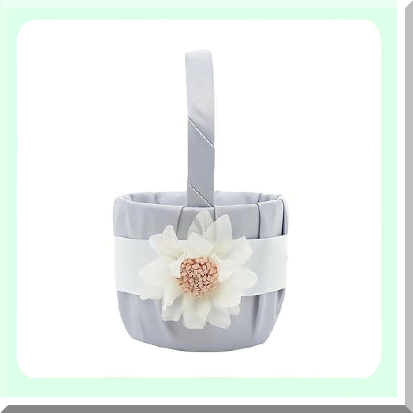 Romantic Wedding Flower Girl Basket with Bowknot