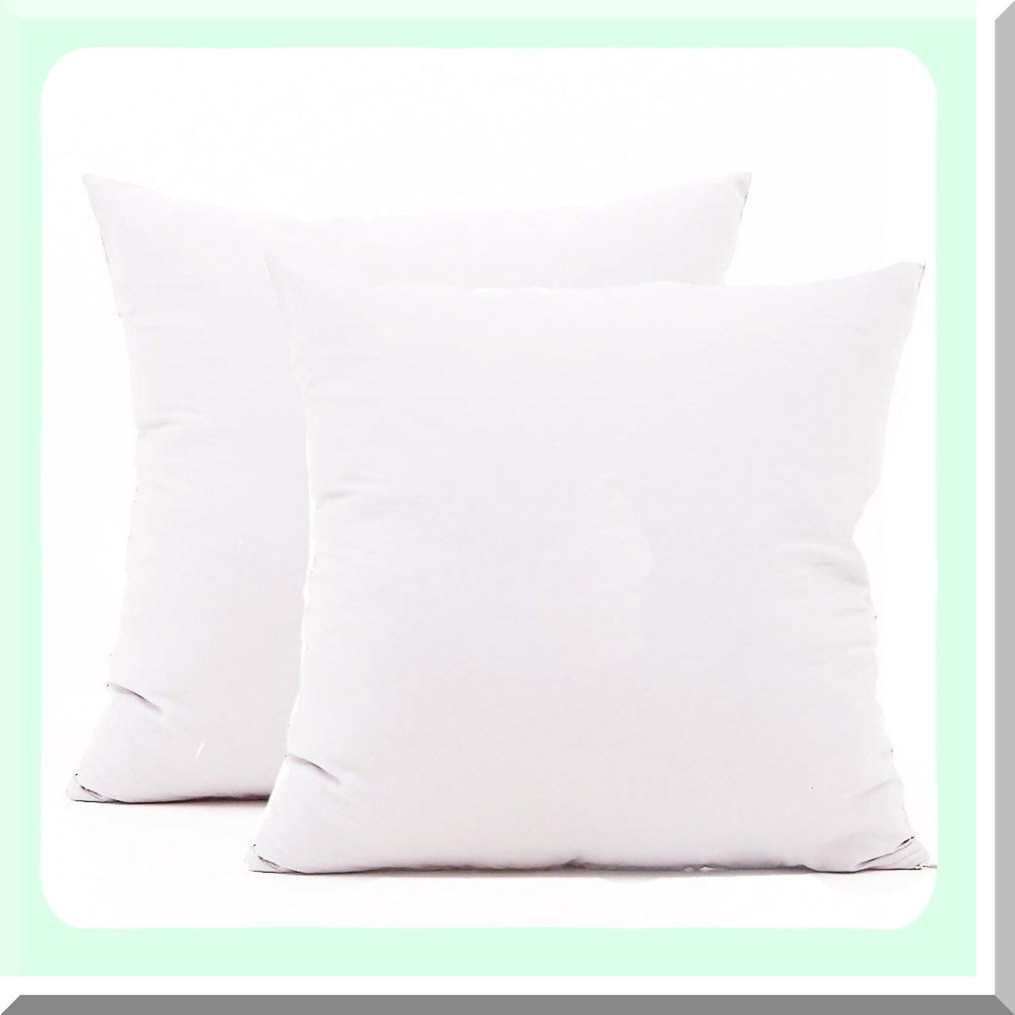 Soft Cotton Square Pillow Covers - Set of 2, White Decorative Throw Pillow Protectors for Sofa Couch Cushions. Hidden Zipper, 18x18 inch.