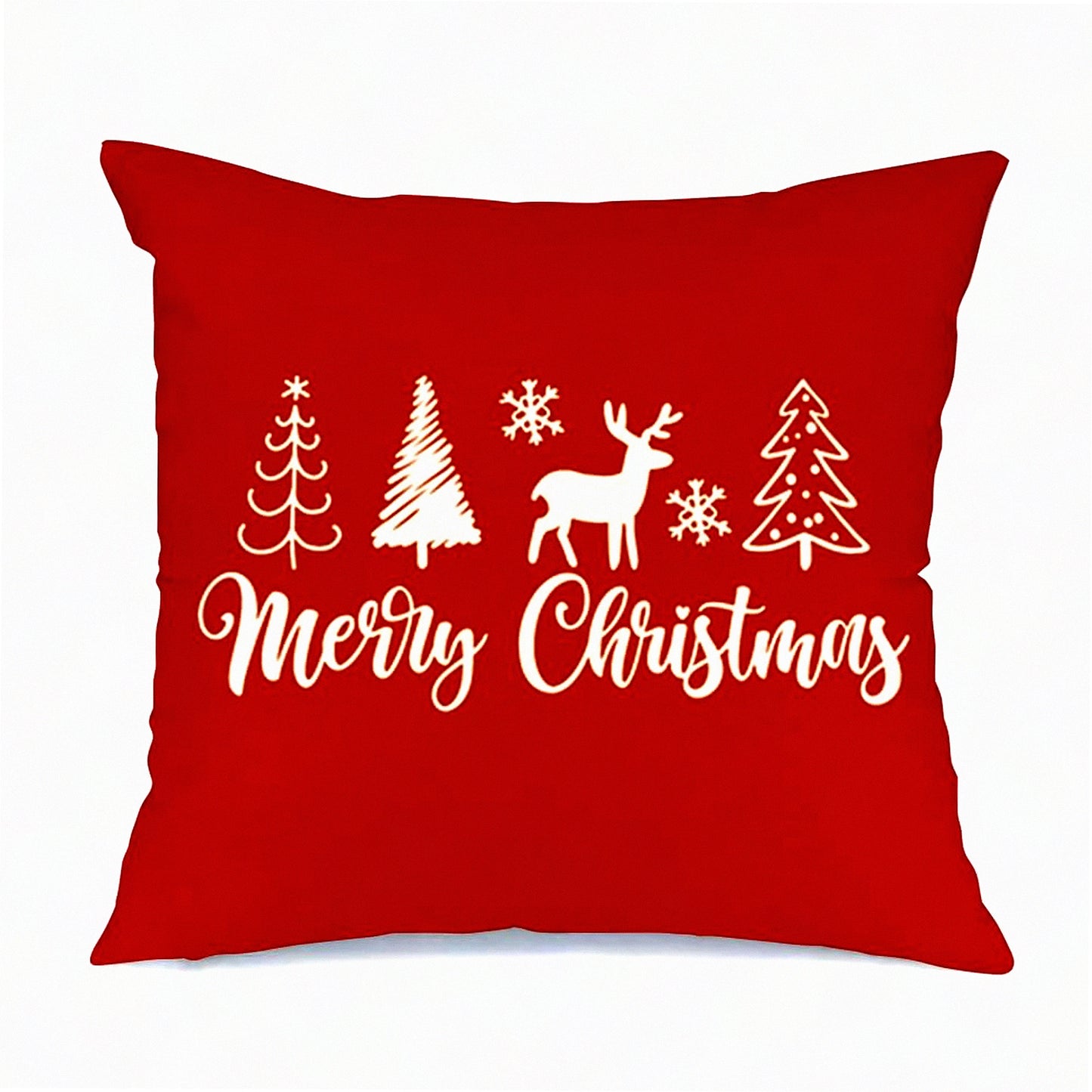 Winter Wonderland Reindeer Pillow Covers - Festive Farmhouse Holiday Decor for Couch - Merry Tree Decorations - Xmas Cushion Covers 18x18"