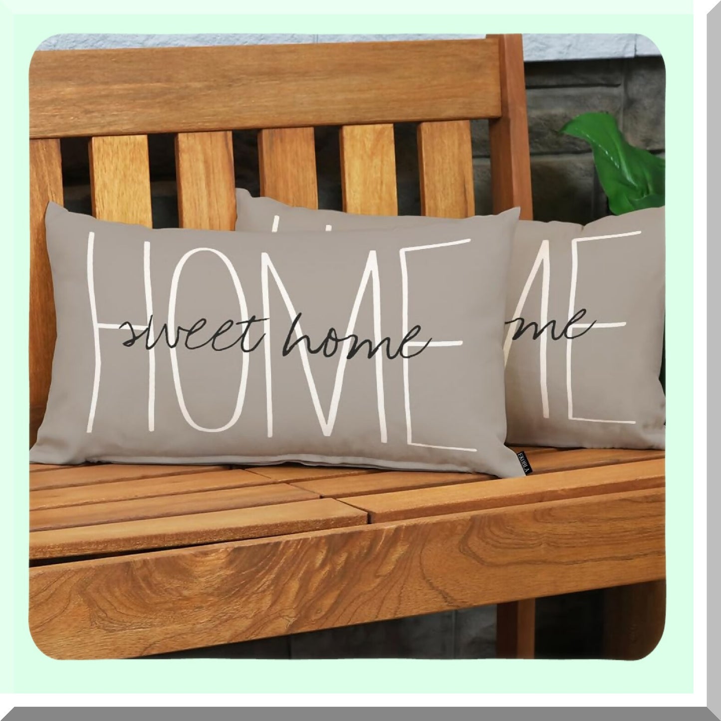 Rustic Chic Home Sweet Farmhouse Pillowcase - Decorative Cotton Linen Cushion Cover 12x20 Inches - Rectangle Pillow Cover