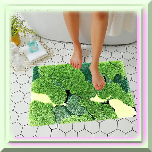 Moss Bath Rug 24x16 Non Slip Washable