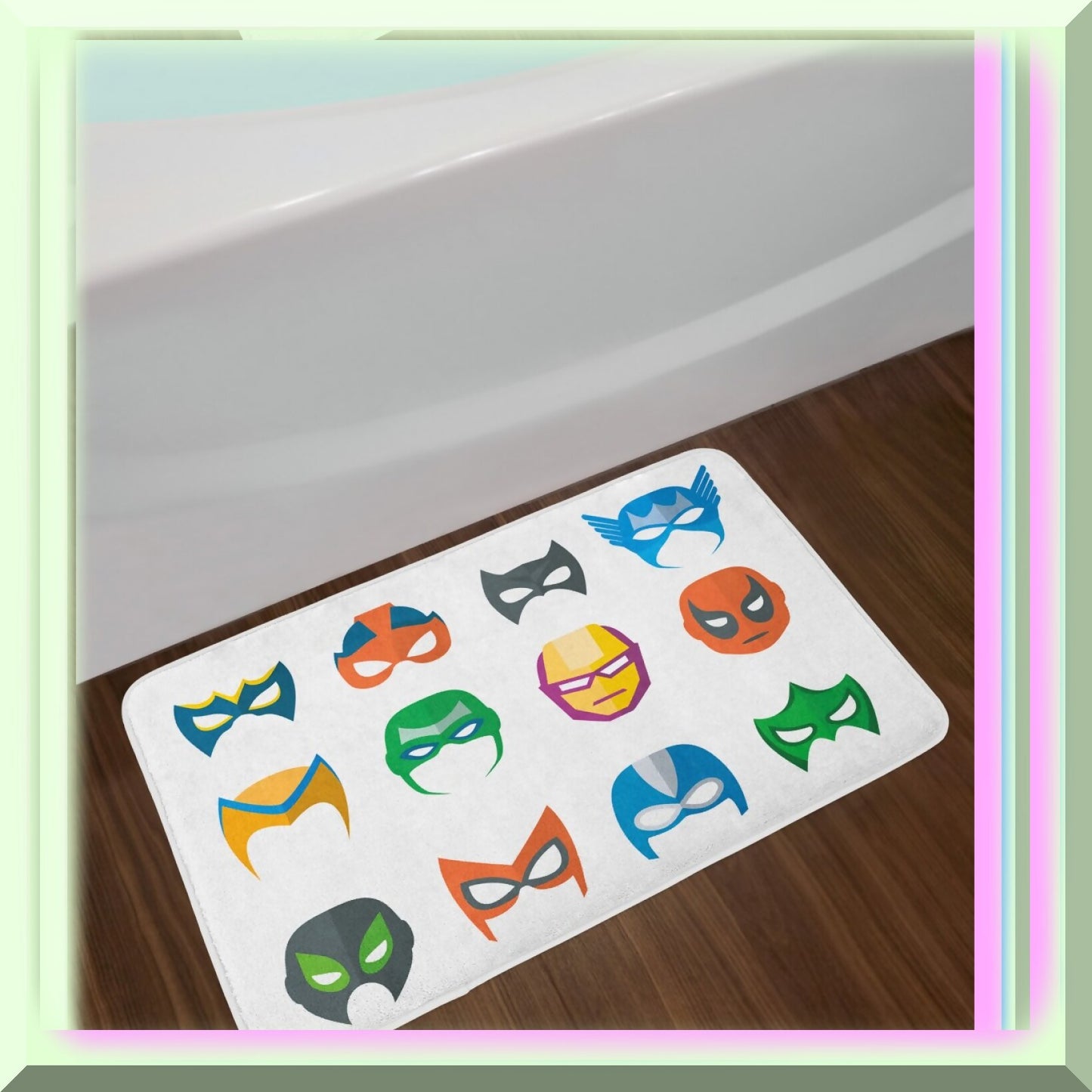 Superhero Bath Mat Plush Non Slip 30.2" x 20"