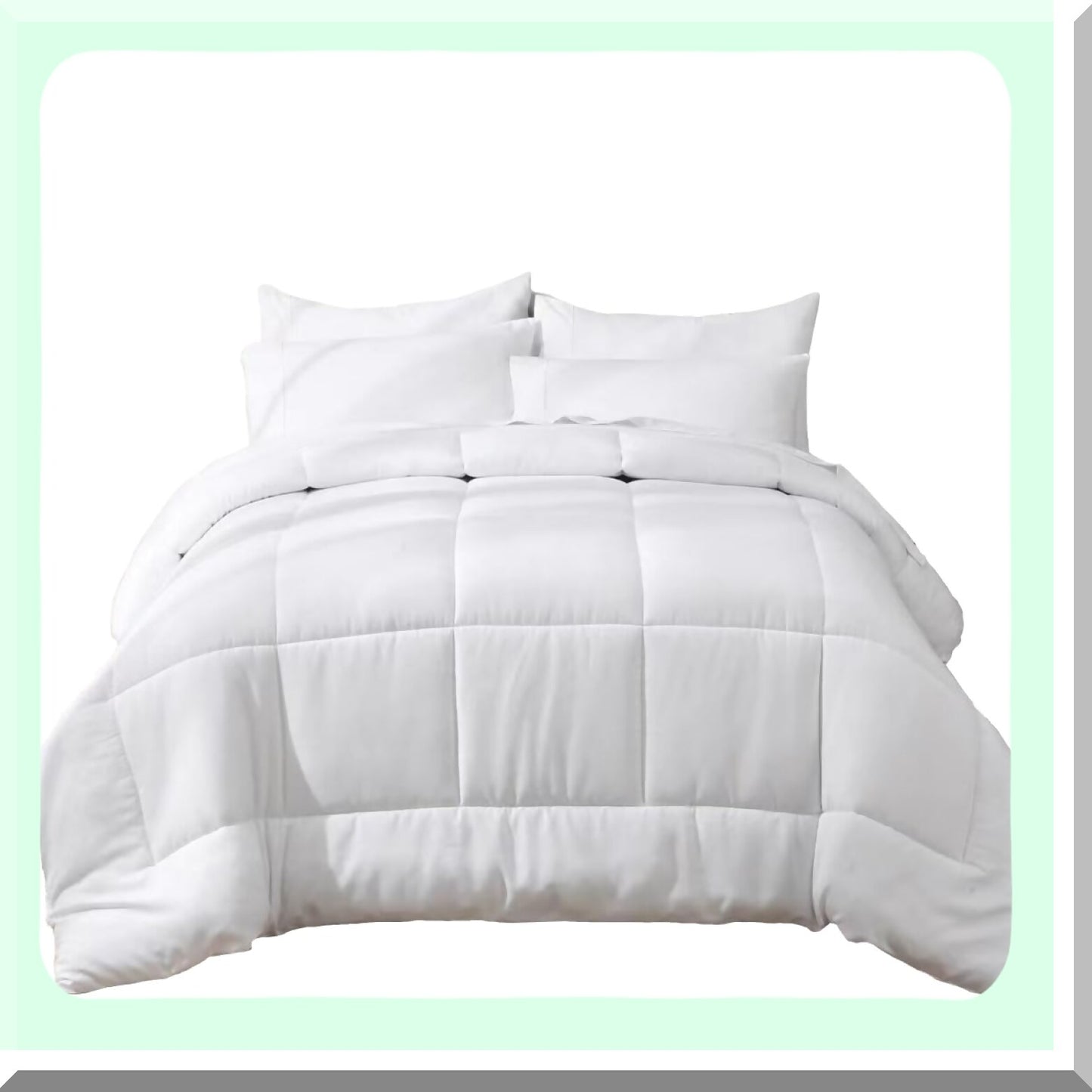 Luxury White Comforter Set - 3 Piece Queen Bedding Bundle | Wrinkle & Fade Resistant Hotel Quality Bed in a Bag | Cozy & Stylish Queen Size Comforter