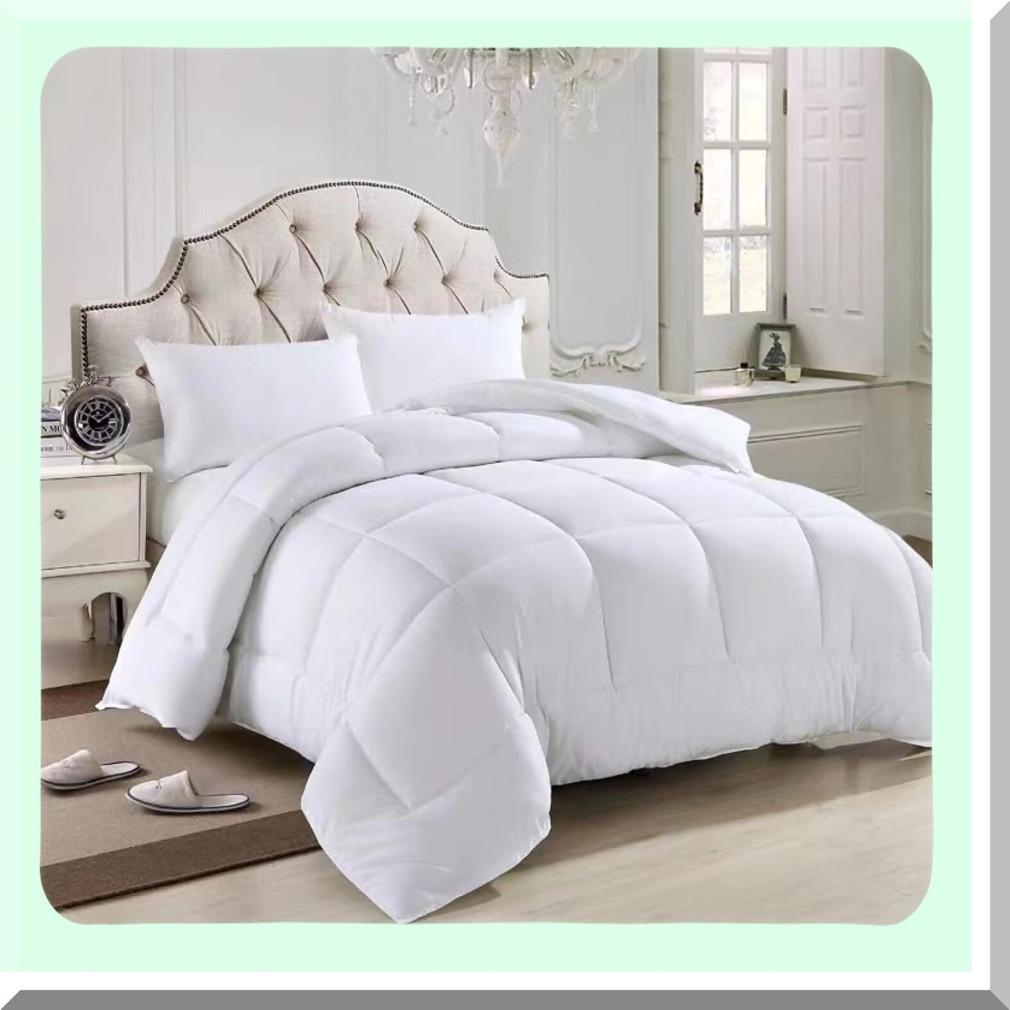 Luxury White Comforter Set - 3 Piece Queen Bedding Bundle | Wrinkle & Fade Resistant Hotel Quality Bed in a Bag | Cozy & Stylish Queen Size Comforter