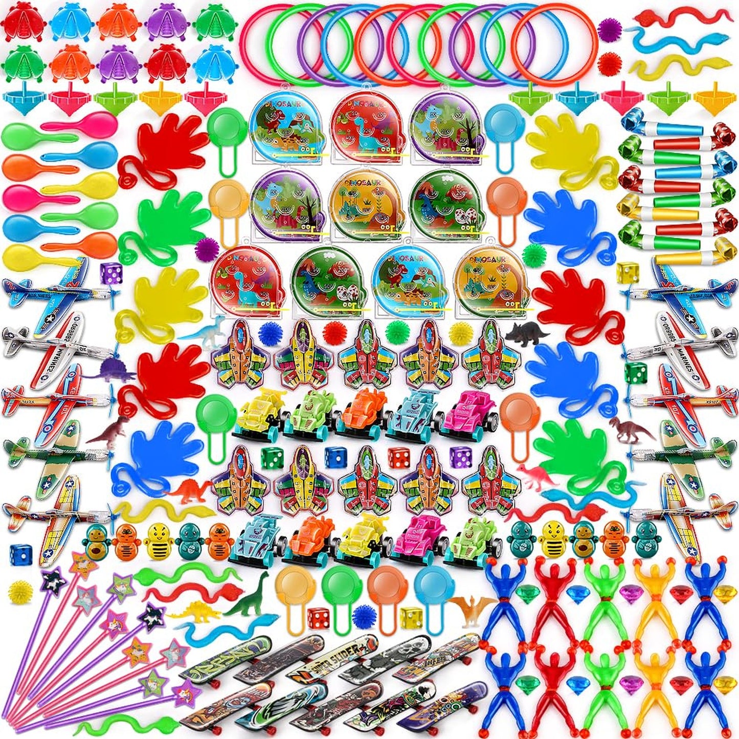 Treasure Trove Party Pack - 200PCS of Fun for Kids! Perfect for Birthdays, Classrooms, Goodie Bags, Pinatas, and More. Exciting Prizes and Gifts!