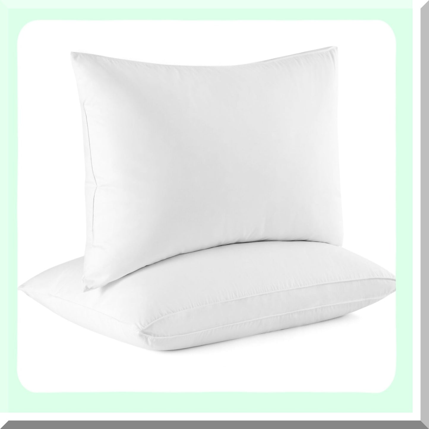 Luxury Comfort Goose Down Pillows - Set of 2 Soft Bed Pillows with 100% Cotton Shell. Gusseted for Back, Stomach, and Side Sleepers. Ultimate Sleep Support.