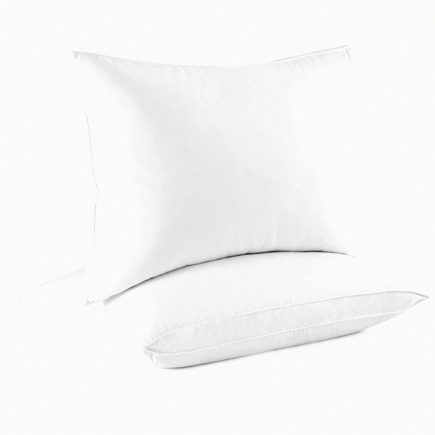 Luxury Comfort Goose Down Pillows - Set of 2 Soft Bed Pillows with 100% Cotton Shell. Gusseted for Back, Stomach, and Side Sleepers. Ultimate Sleep Support.