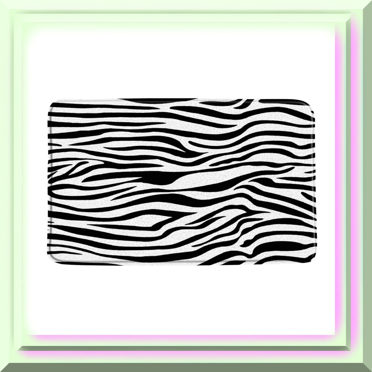 Zebra Print Bath Mat 17.8x29.5 Inch