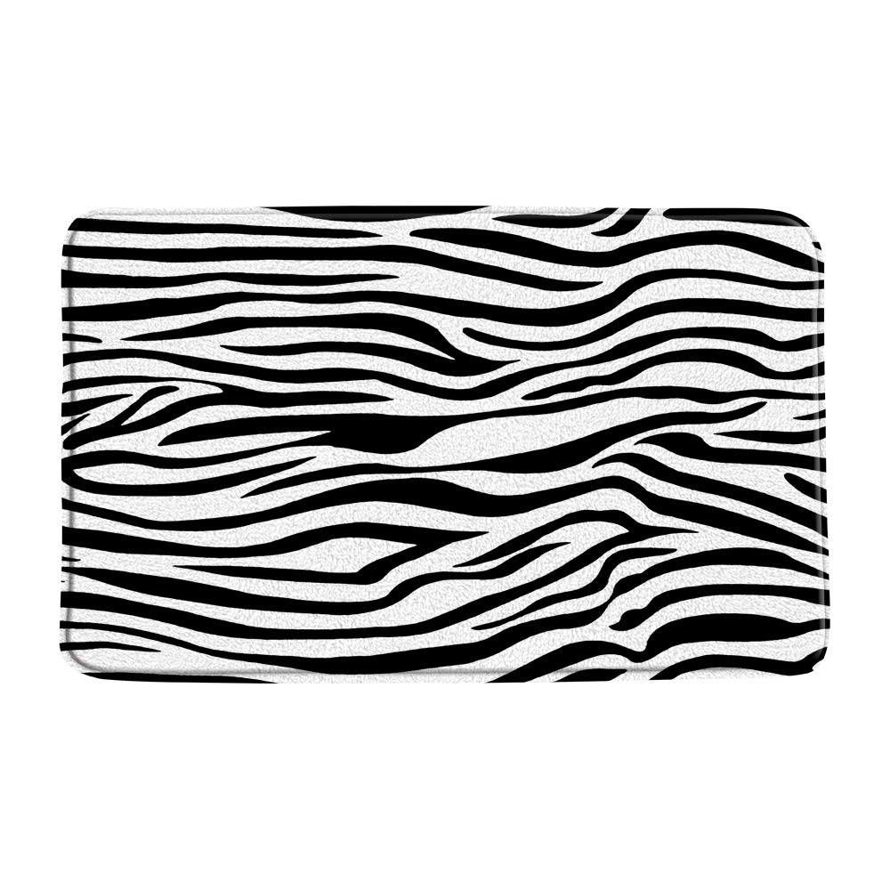 Zebra Print Bath Mat 17.8x29.5 Inch