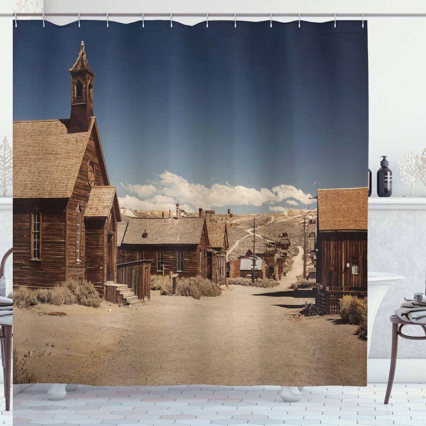 Wanderlust Shower Curtain Old Streets 69x70 in
