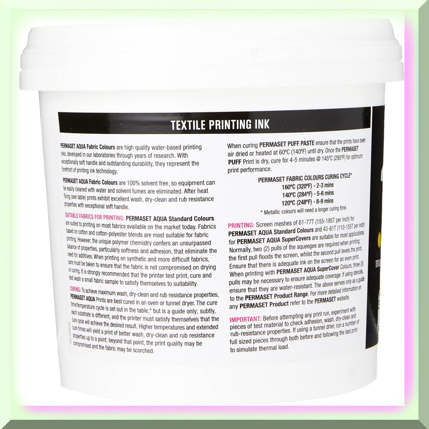 Aqua Fabric Ink White 1L