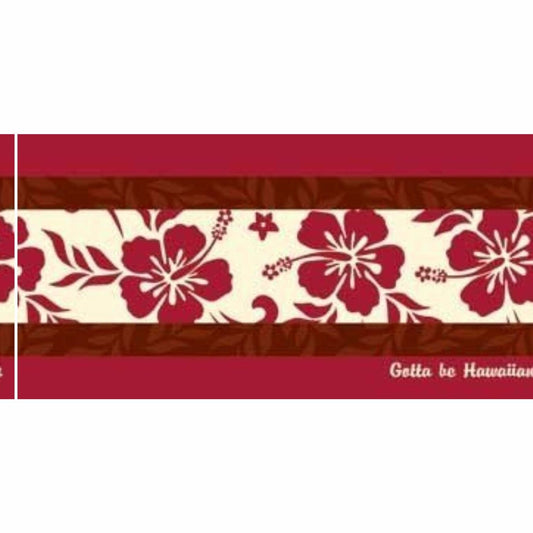 Hawaiian Beach Towel Red Hibiscus Design