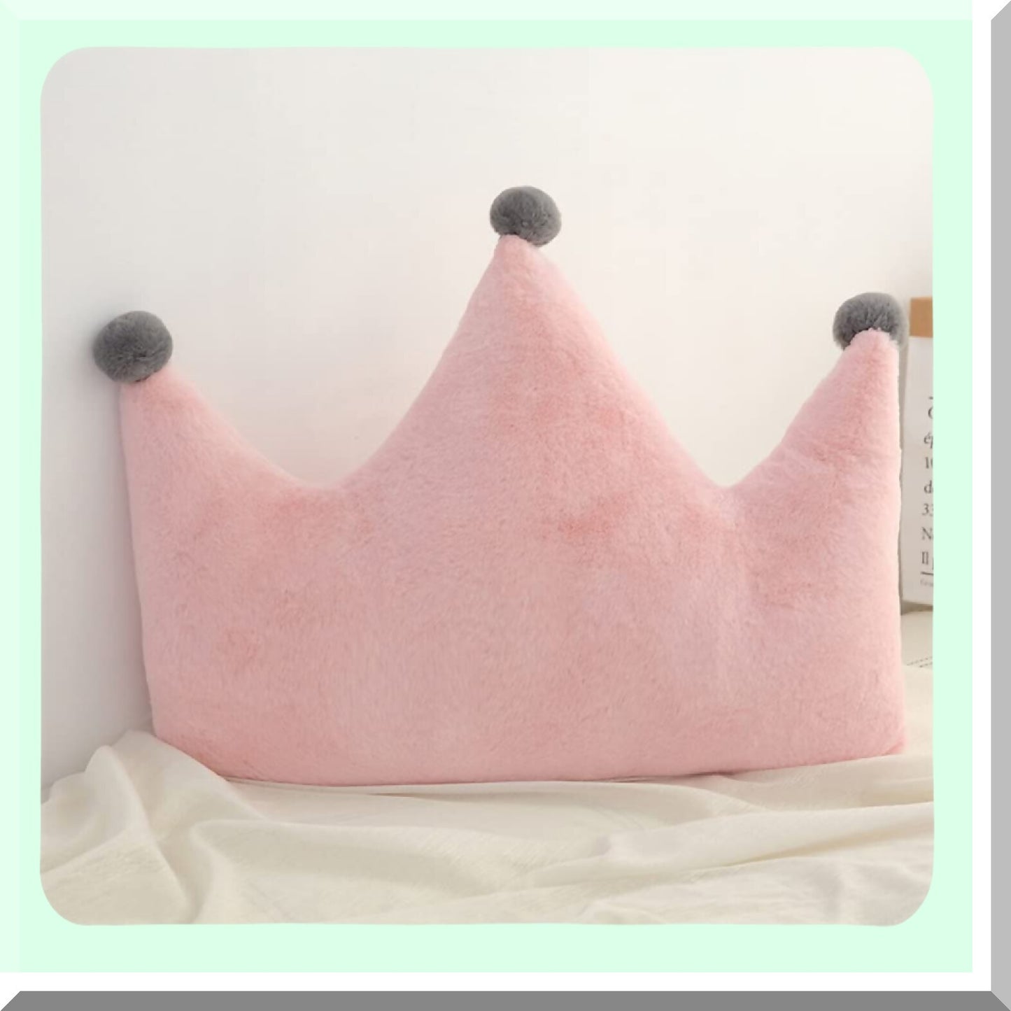 Luxury Plush Crown Back Cushion Set - Soft Throw Pillows for Sofa Bed, Bedroom, and Office - Fluffy Decorative Cushions - 20x15 Inch