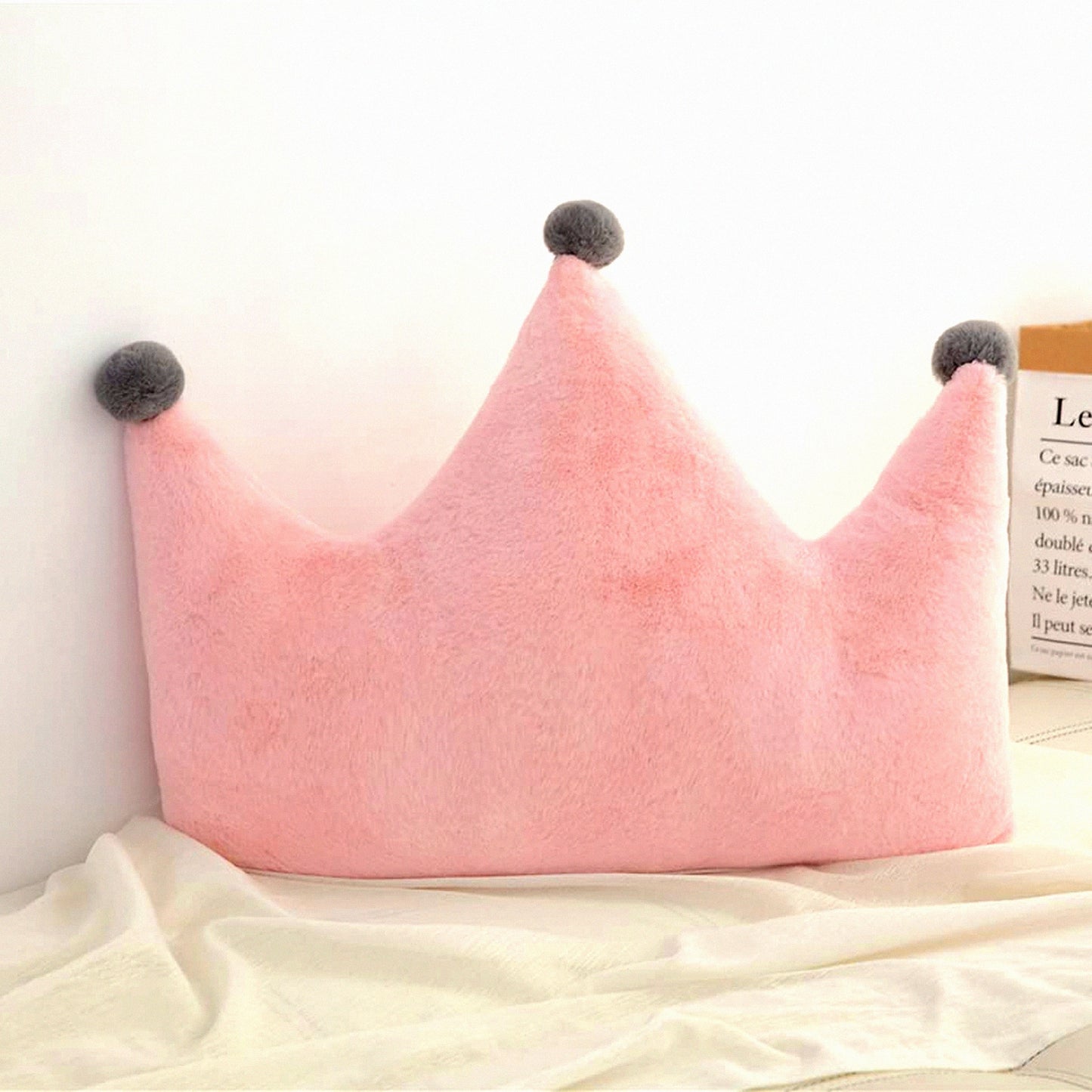 Luxury Plush Crown Back Cushion Set - Soft Throw Pillows for Sofa Bed, Bedroom, and Office - Fluffy Decorative Cushions - 20x15 Inch
