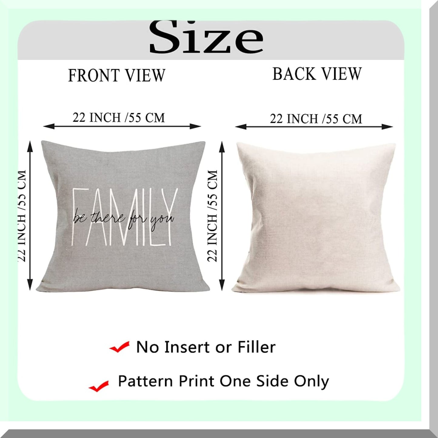 WarmQuote Farmhouse Pillow Cover Set - 4Pack 22X22 Inch Inspirational Cotton Linen Sofa Decorative Cushion Case - Home Sweet Home Theme